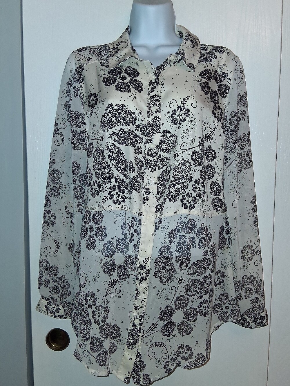 Lauren Conrad Sheer Blouse, Sz L